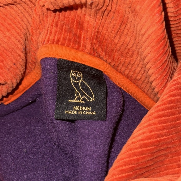 *RARE* OVO Corduroy Purple Hoodie Sweatshirt Dark Green Burnt Orange Owl White - Picture 7 of 8